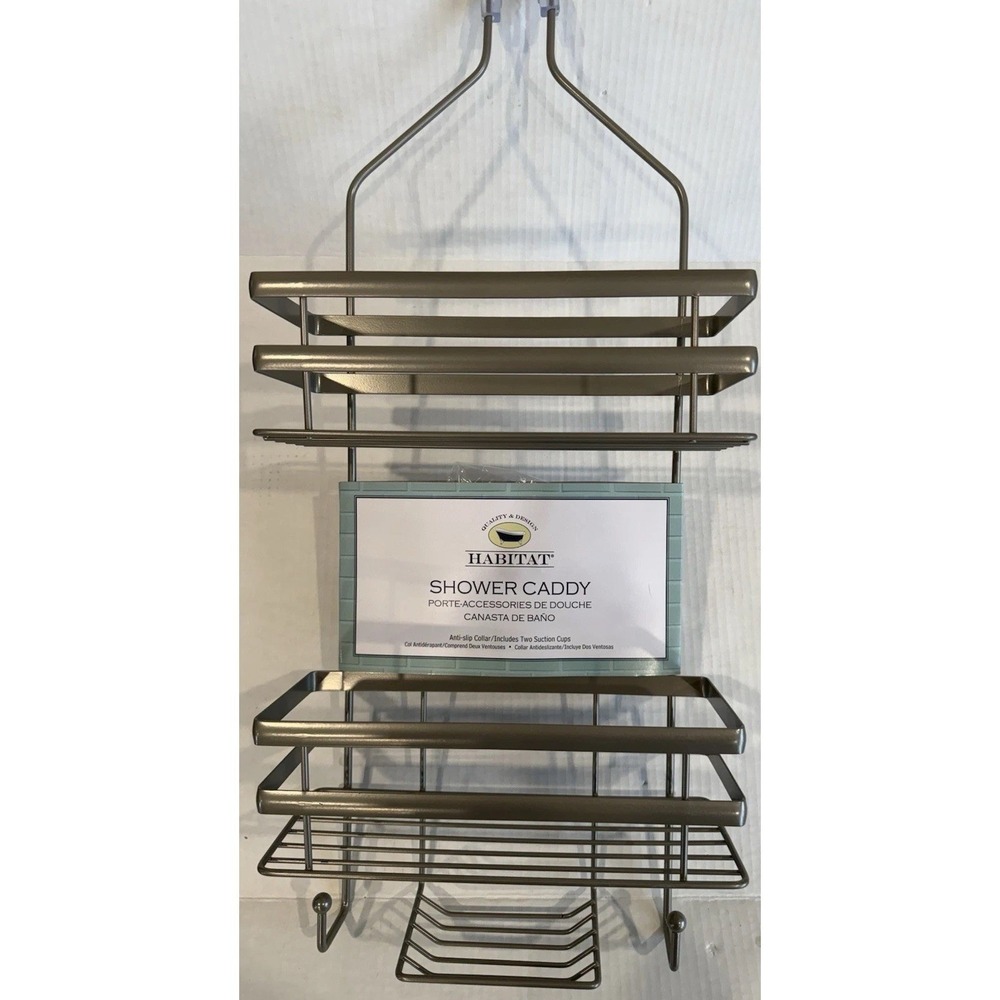 Habitat Metal Shower Caddy Organizer Tray Bathtub 4 Tier Shelves Soap Dish Hooks